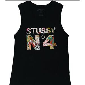 New Vintage Stussy Womens Tank Large Black Streetwear Skate Casual Adult NO 4